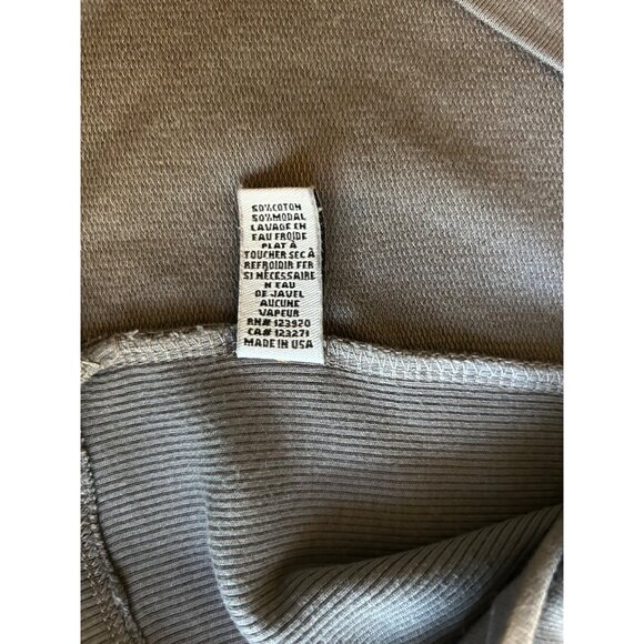 Made Gray Asymmetrical Zip Front Drape Neck Long Sleeve Top Women’s Size XS - Picture 6 of 13